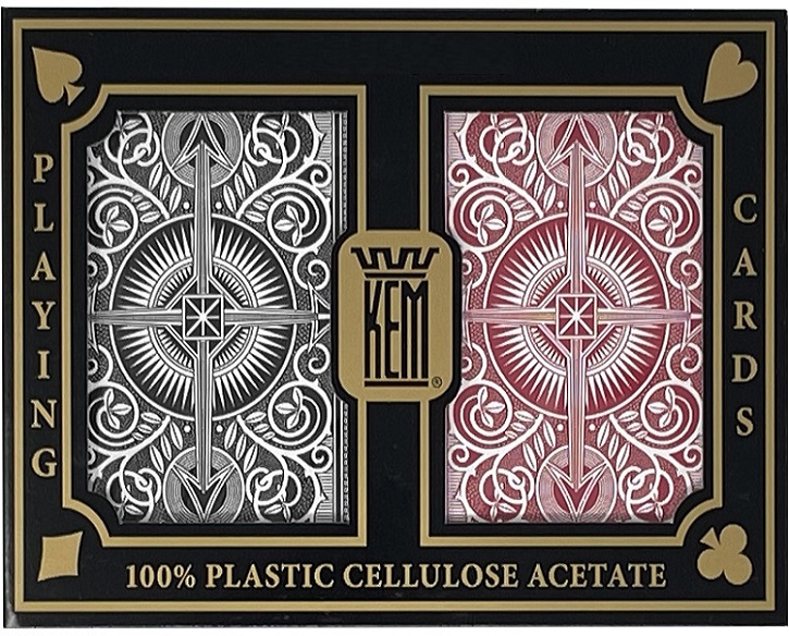 Kem Arrow Playing Cards: Bridge Size, Red & Black, Super Index, 2-Deck Set main image